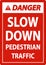 Danger Pedestrian Traffic Sign On White Background