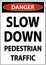Danger Pedestrian Traffic Sign On White Background