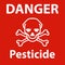 Danger Pesticide Symbol Sign On White Background