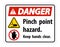 Danger Pinch Point Hazard,Keep Hands Clear Symbol Sign Isolate on White Background,Vector Illustration