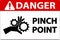 Danger Pinch Point Label Sign On White Background