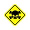 Danger Poison sign yellow. Attention toxic hazard. Warning sign