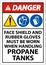 Danger PPE Required When Handling Propane Tanks Sign