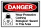 Danger Protective Clothing Biological Hazard Symbol, Vector Illustration, Isolate On White Background Label. EPS10