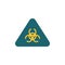 Danger radiation sign flat icon