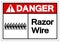 Danger Razor Wire Symbol Sign, Vector Illustration, Isolated On White Background Label .EPS10