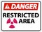Danger Restricted Area Sign On White Background
