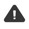 Danger risk caution road sign or alert attention triangle icon with exclamation mark blank and white vector flat cartoon