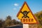 Danger road sign with skull and crossbones