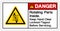 Danger Rotating Parts Inside Keep Hand Clear Lockout/Tagout Before Servicing Symbol Sign, Vector Illustration, Isolate On White