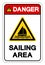 Danger Sailing Area Symbol Sign, Vector Illustration, Isolate On White Background Label. EPS10