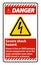 Danger Severe shock hazard sign on white background