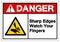 Danger Sharp Edges Watch Your Fingers Symbol Sign, Vector Illustration, Isolate On White Background Label. EPS10