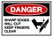 Danger Sharp Edges Will Cut Keep Fingers Clear Symbol Sign ,Vector Illustration, Isolate On White Background Label. EPS10