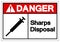 Danger Sharps Disposal Symbol Sign, Vector Illustration, Isolated On White Background Label . EPS10