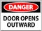 Danger Sign Door Opens Outward