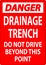 Danger Sign Drainage Trench - Do Not Drive Beyond This Point