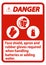 Danger Sign Face Shield, Apron And Rubber Gloves Required When Handling Batteries or Adding Water With PPE Symbols