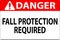 Danger Sign, Fall Protection Required