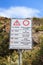 Danger sign on Filicudi trekking path.