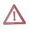 Danger sign flat icon. Vector symbol of attention caution. Exclamation hazard warning attention cartoon style on white isolated