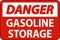 Danger Sign Gasoline Storage On White Background
