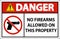 Danger Sign No Firearms Allowed On This Property
