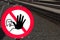 danger sign not enter railroad facilities concept