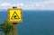 Danger Sign on a Seaside Panoramic Trail