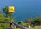 Danger Sign on a Seaside Panoramic Trail