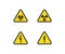 Danger sign set. Hazard, toxic, electric triangle symbol. Risk icon in vector flat