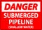 Danger Sign Submerged Pipeline (Shallow Water