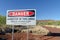 Danger Sign in Witttenoom, Pilbara, Western Australia - the town not on any map due asbestos problems