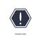 danger sing icon on white background. Simple element illustration from airport terminal concept