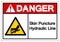 Danger Skin Puncture Hydraulic Line Symbol Sign, Vector Illustration, Isolate On White Background Label .EPS10