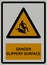 Danger slippery surface on white isolated background sign