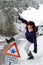 Danger Slipping - Accident danger in winter