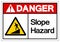 Danger Slope Hazard Symbol Sign,Vector Illustration, Isolate On White Background Label. EPS10