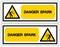 Danger Spark Symbol Sign, Vector Illustration, Isolate On White Background Label .EPS10