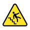 Danger Stairs Symbol Sign, Isolate On White Background