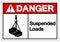 Danger Suspended Loads Symbol Sign, Vector Illustration, Isolated On White Background Label .EPS10