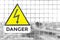 Danger Text Triangle Yellow Metal sign train deposit in