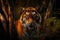 Danger tiger close up image Generative AI