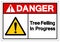 Danger Tree Felling In Progress Symbol Sign, Vector Illustration, Isolate On White Background Label. EPS10