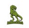 Danger tyrannosaur dinosaur, T-Rex reptile mascot