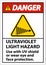 Danger Ultraviolet Light Hazard Label On White Background