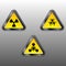 Danger vector warning signs. Radiation sign, Biohazard sign, Chemical Weapons Sign.