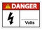 Danger Volts Symbol Sign On White Background