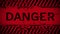 Danger Warning Alert red warning message text on screen Loop Animation.