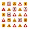 Danger warning attention sign icons